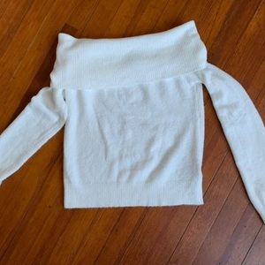 Foldover Off-the-Shoulder Sweater